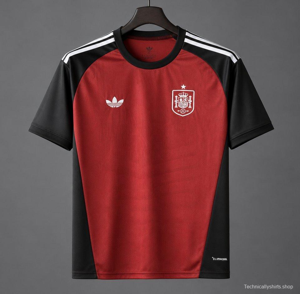 2026 Spain Wine/Black Goalkeeper Jersey