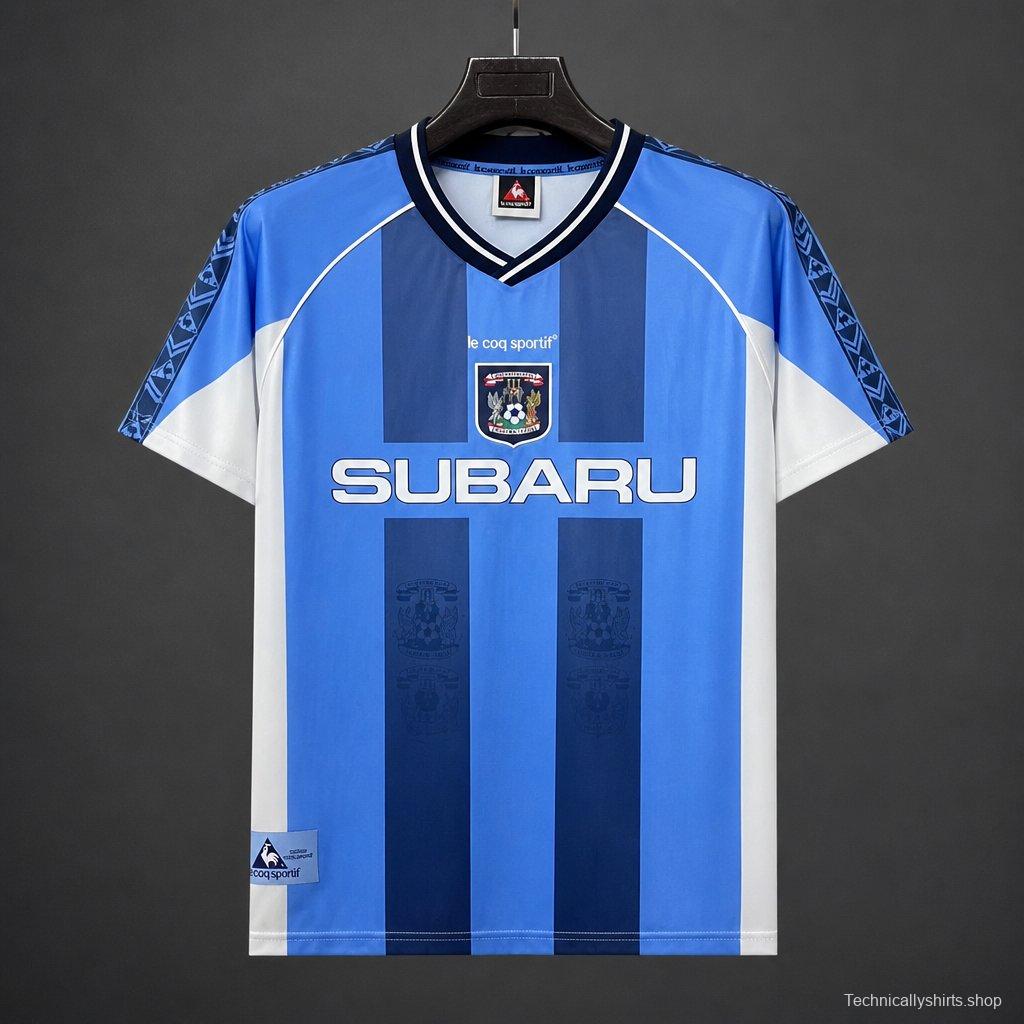 Retro 1995/97 Coventry City Sky Blue & Navy Stripe Home Jersey