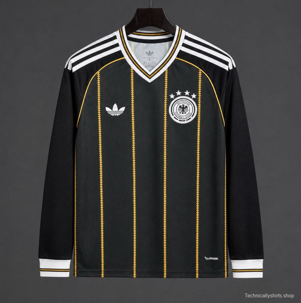 2026 Germany Away Black/Gold Long Sleeve Jersey