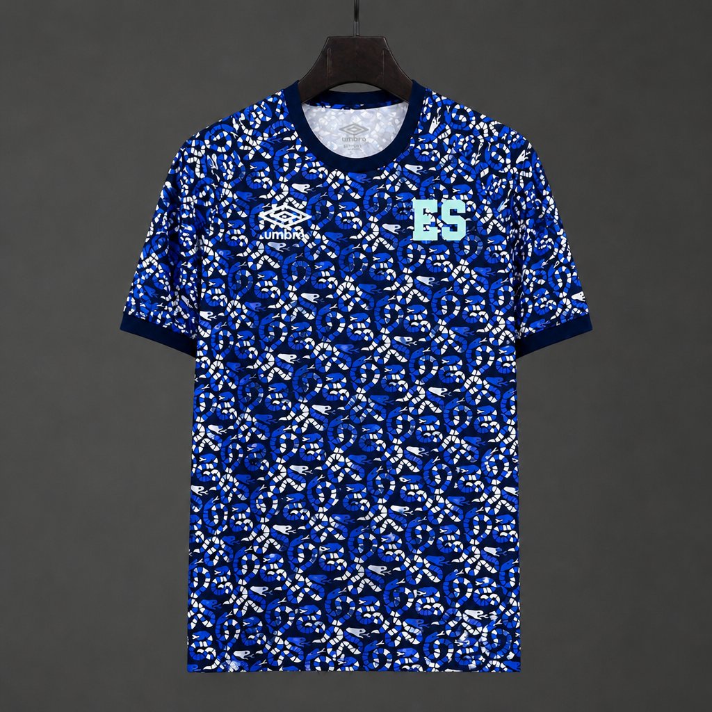 2026 El Salvador Snake Pattern Blue Jersey