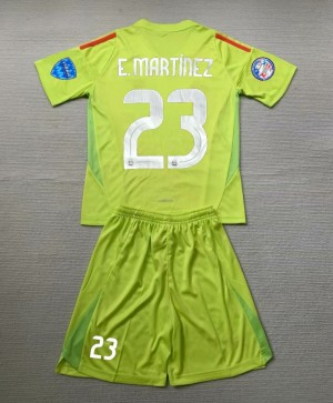 E.MARTINEZ Lime green/yellow Goalkeeper kids kit + Shorts